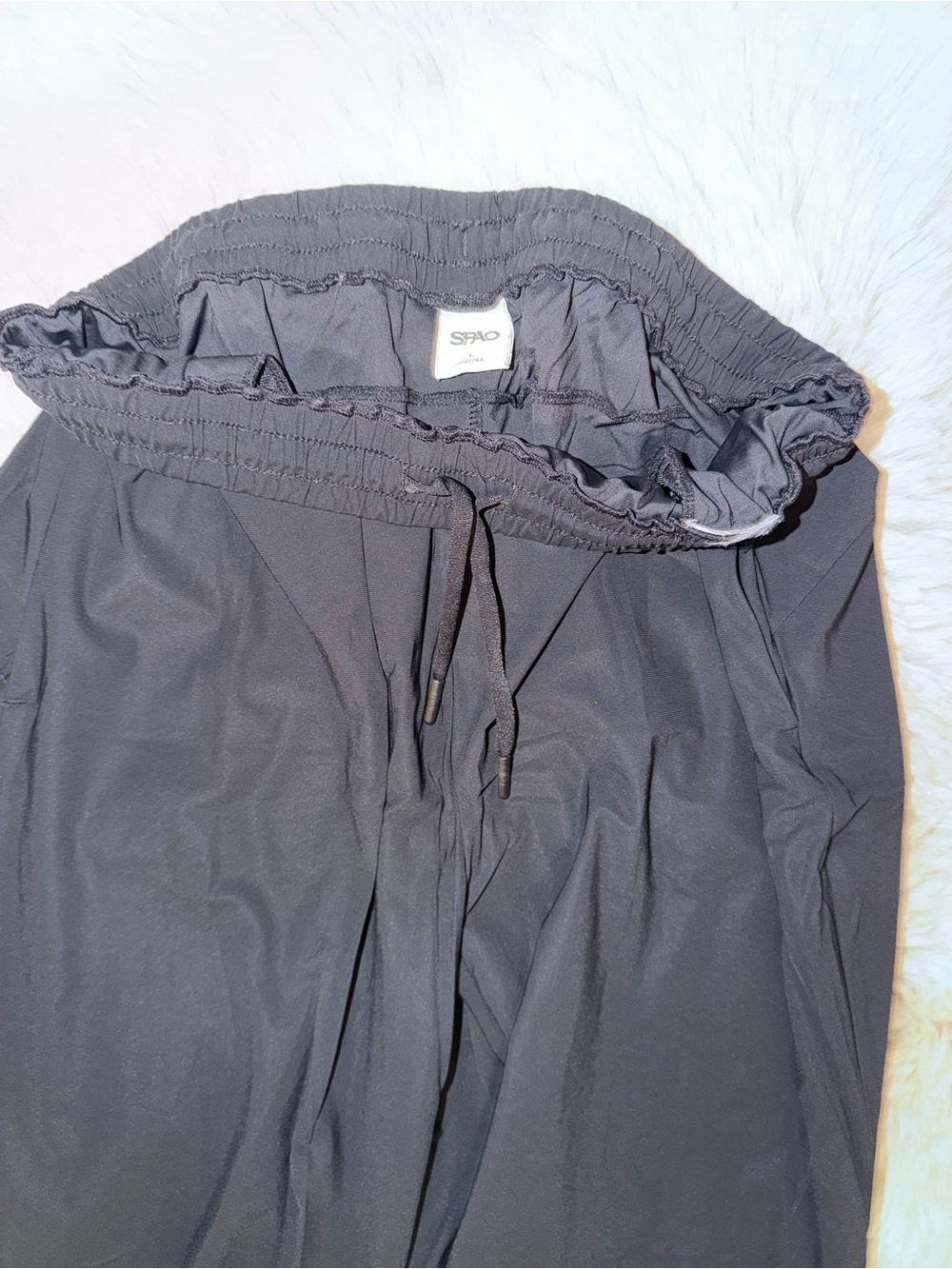 Women’s Black Elastic Waist Drawstring Jogger Pants